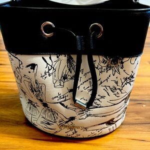 Karl Lagerfeld Paris Adele Medium Bucket Bag 
White & Black  original MSRP $178